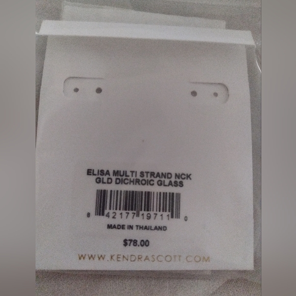 New Elisa Dichroic Glass Gold Multi Strand Necklace - Picture 4 of 7